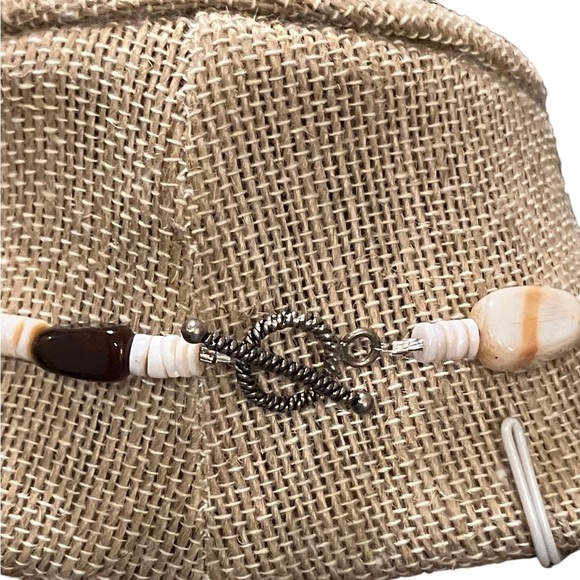 SHELL Polished Rocks 20” Necklace Neutral Colors Professionally Made - Picture 4 of 6